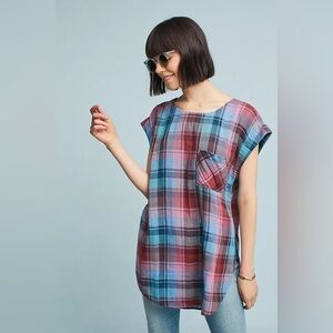 Anthropologie Plaid Multicolor Women's Top